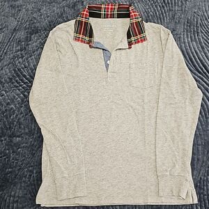 Crewcuts Big Boy Long Sleeve Grey Polo Shirt, Size 14